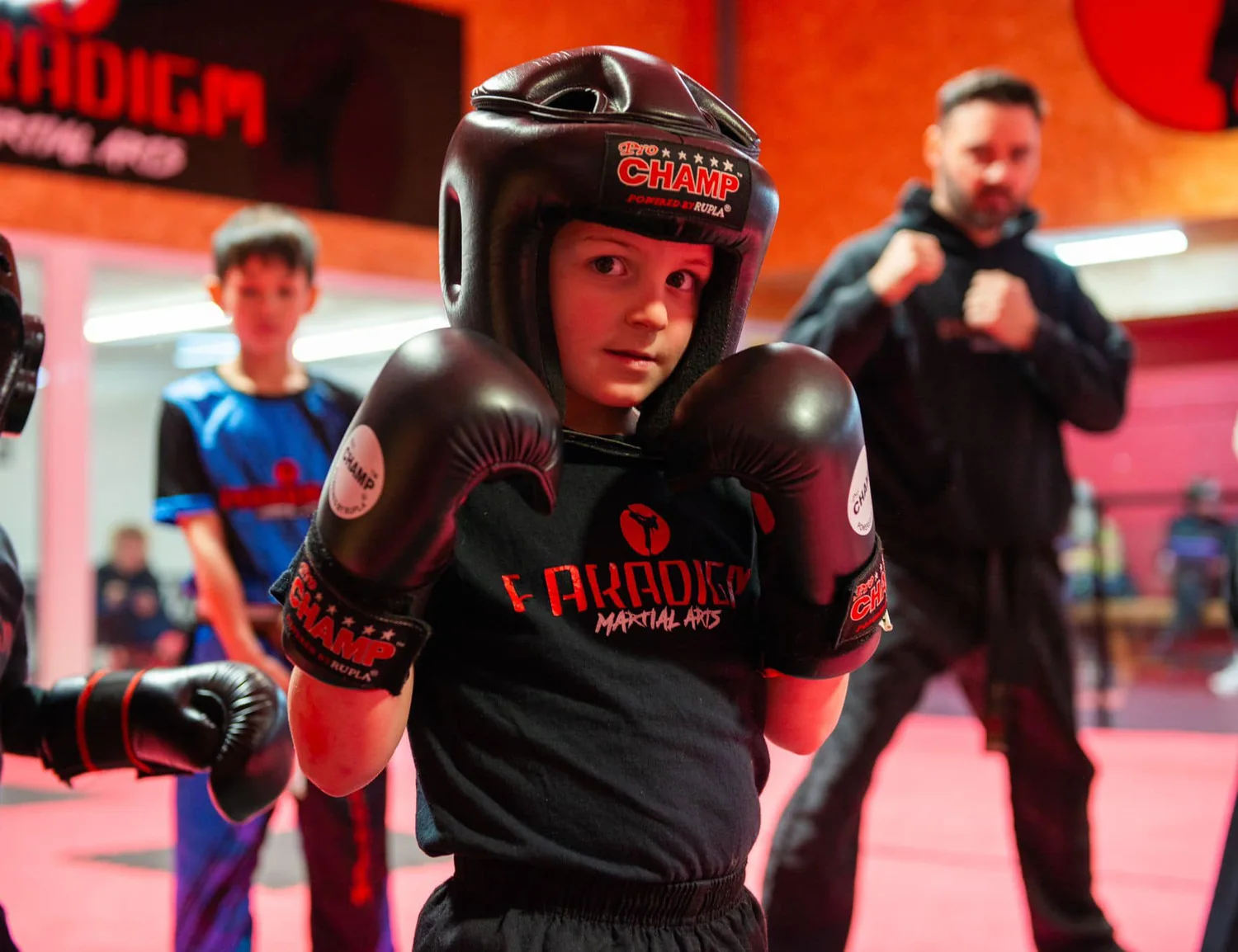 A WKO Llanelli fighter having her hand raised at the WAKO World Championships